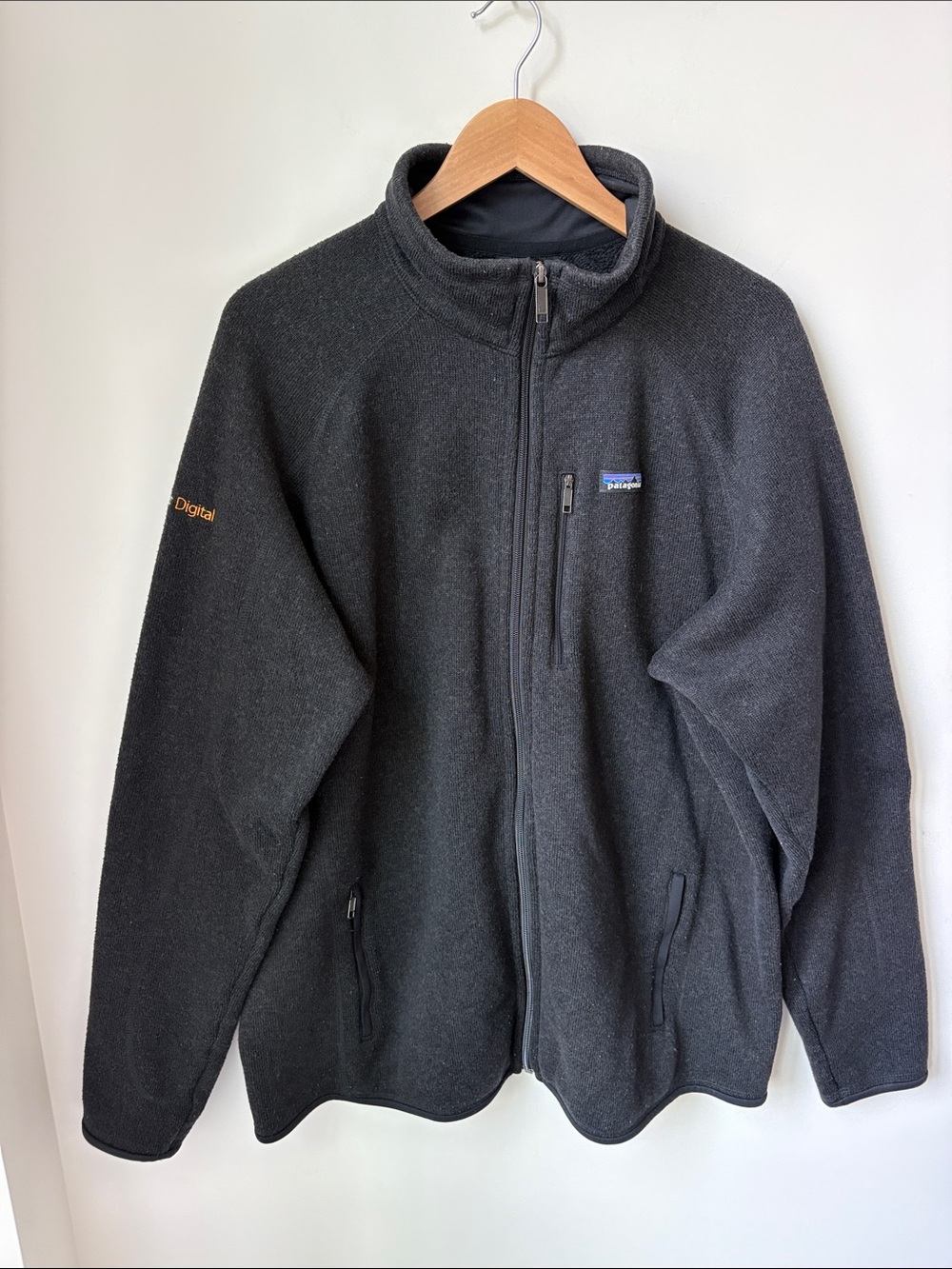 Patagonia Better Sweater Jacket Black Fleece Interior Zip Front Casual Size XXL